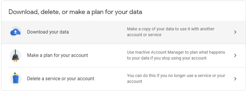 download gmail data