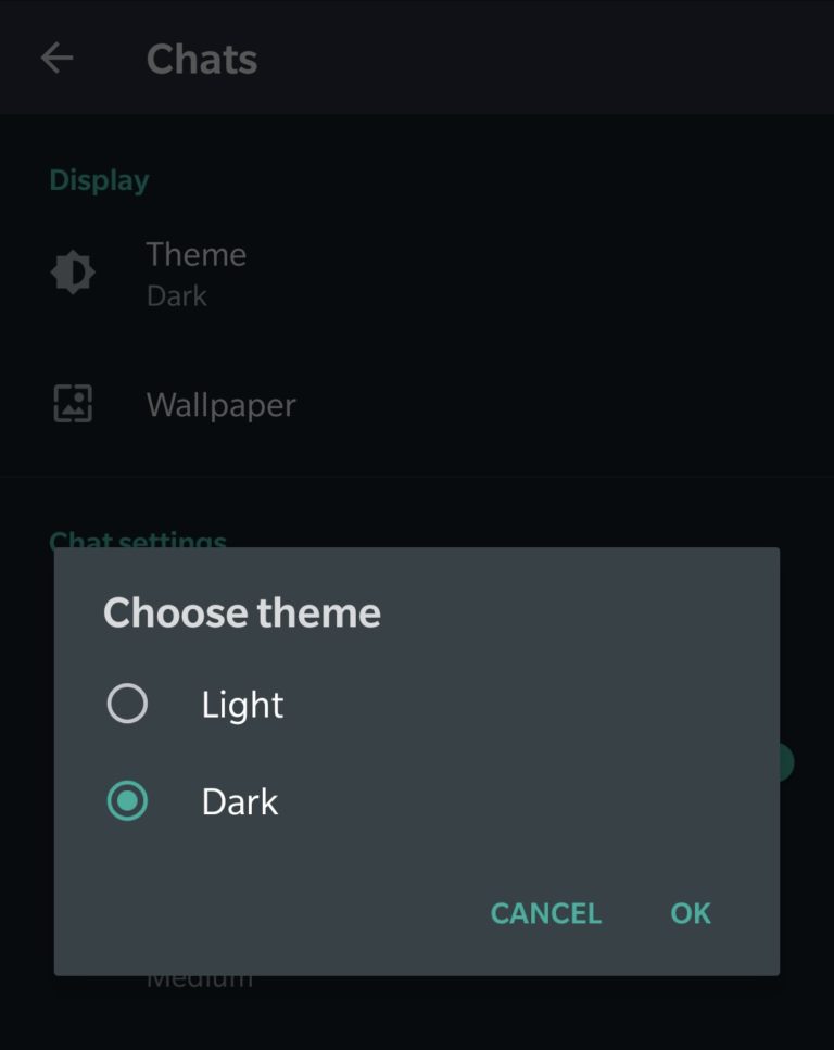 dark mode enable