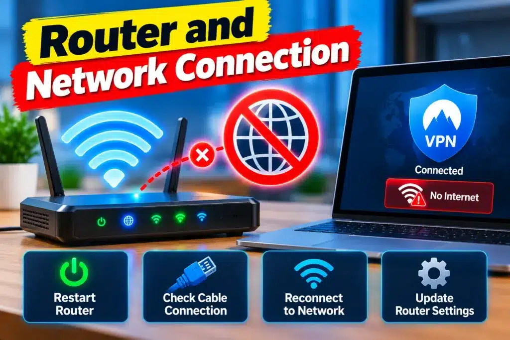 Wireless router and Ethernet cable used for internet connectivity.