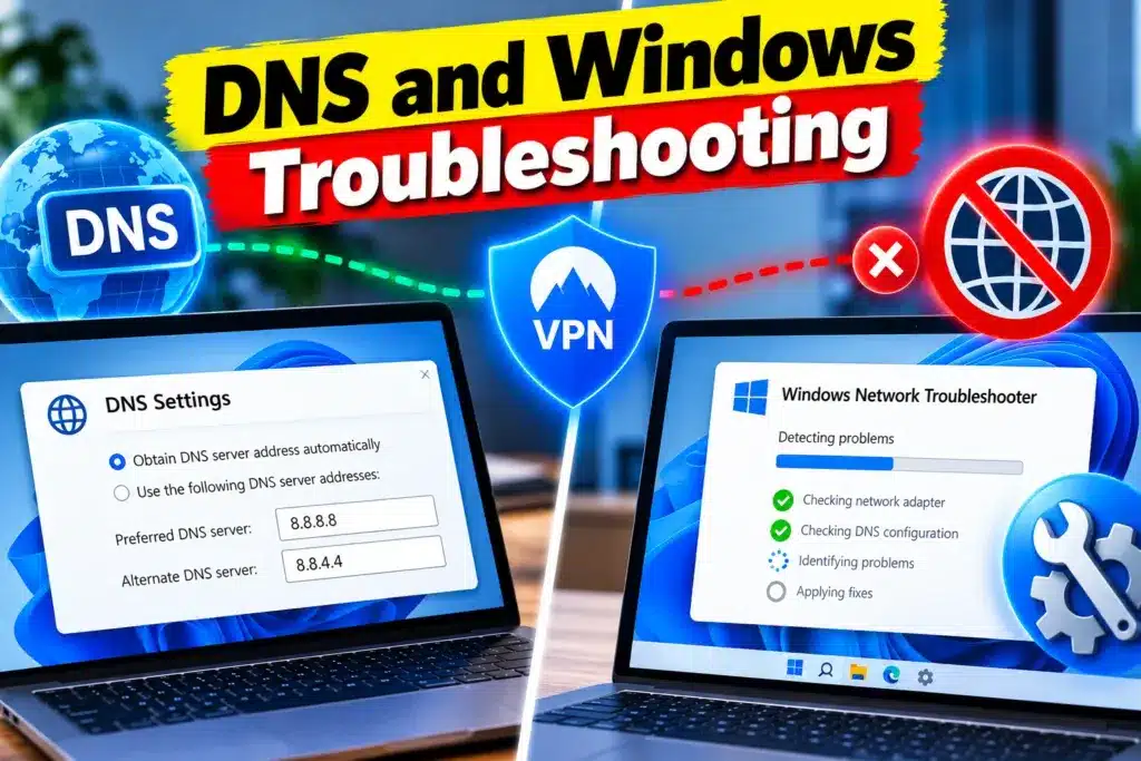 Windows Command Prompt used to troubleshoot network connectivity.