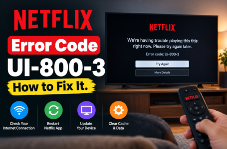 Netflix Error Code UI-800-3 displayed on a Smart TV