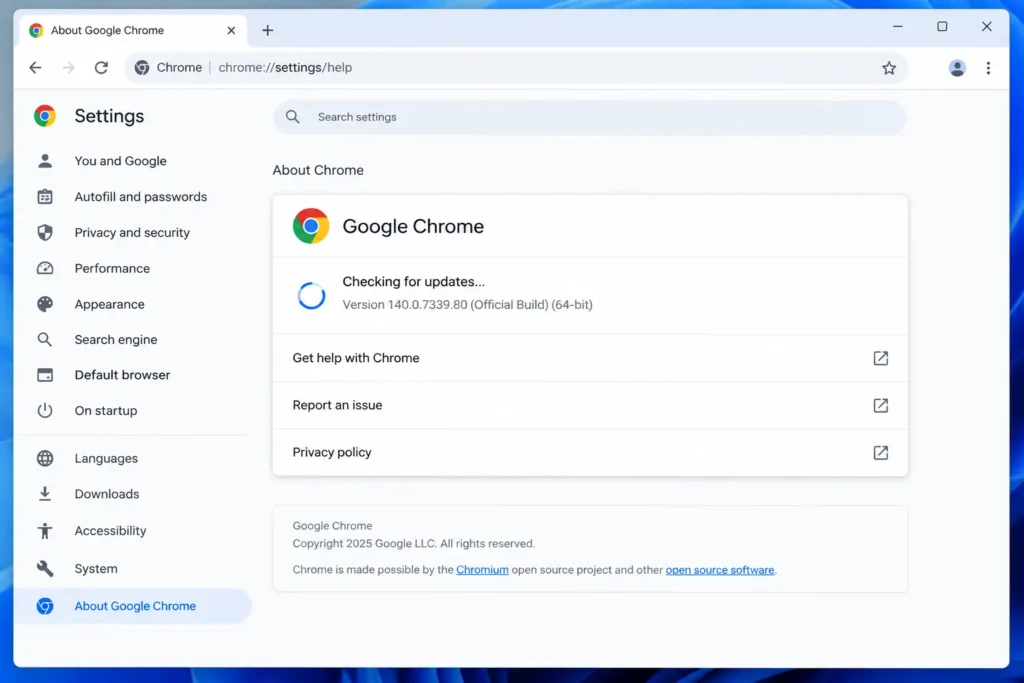 Google Chrome checking for updates to fix Netflix playback