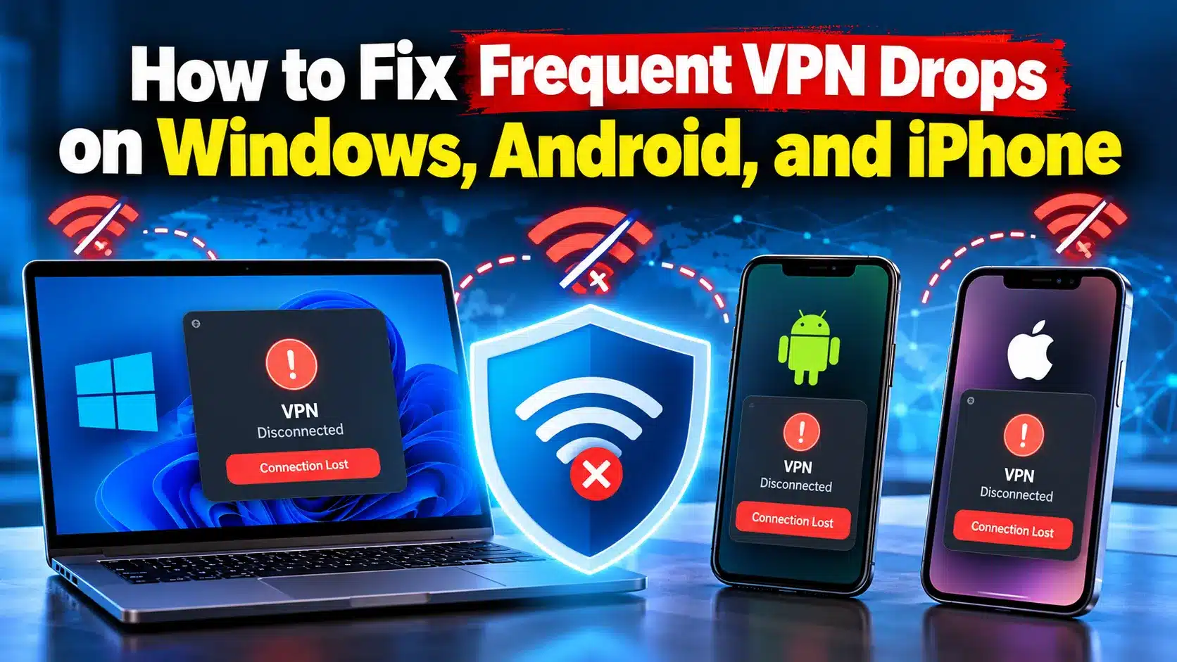 Troubleshooting frequent VPN disconnections on Windows, Android, and iPhone