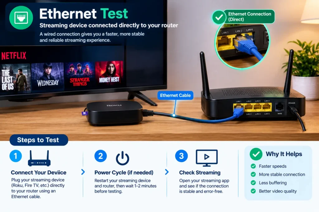 Testing Ethernet connection for Netflix streaming